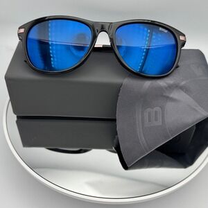 BMW Blue Mirrored Sunglasses BW0060-H 01V Sunglasses Black Rose Gold Accents New